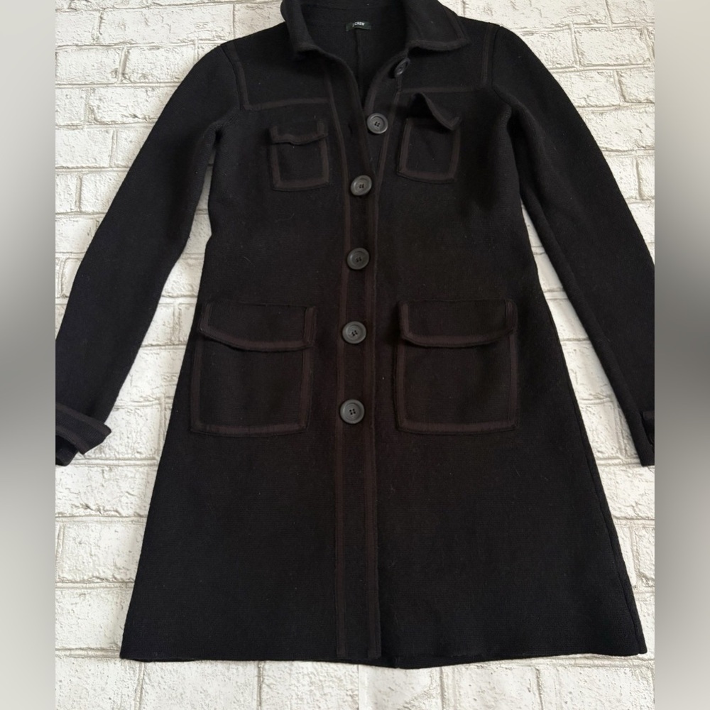 J. Crew Black Trench Coat Size S